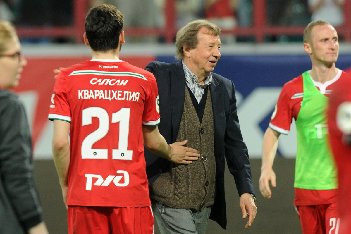 Хвича Кварацхелия и Юрий Семин. Фото: ФК «Локомотив»